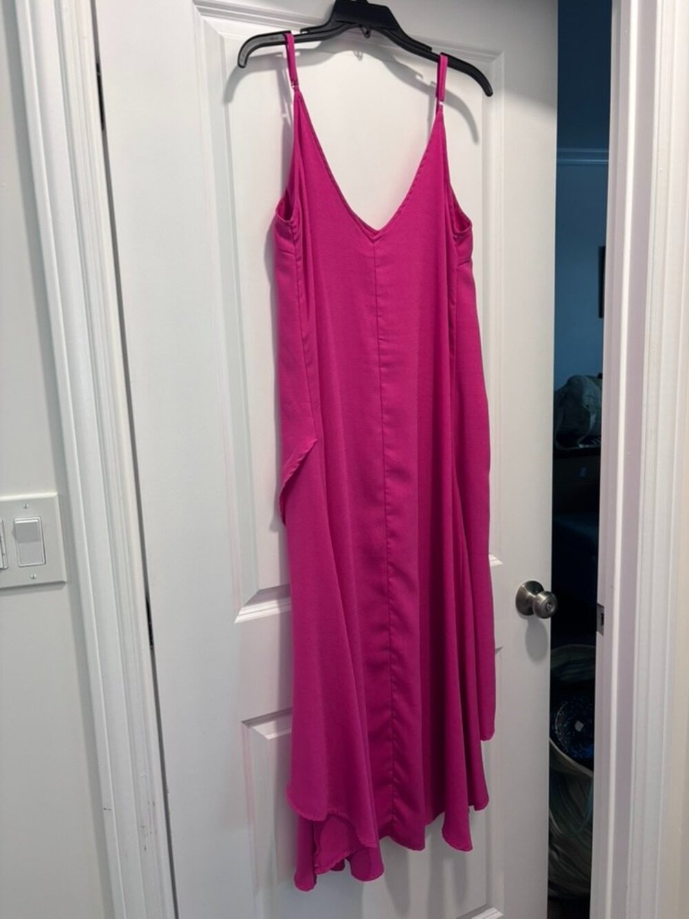 Lulus Sweet Surprise Bright Pink High-Low Maxi Dress - Picture 10 of 10